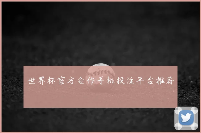 世界杯官方合作手机投注平台推荐